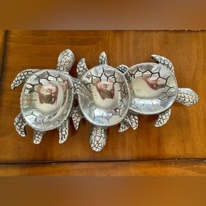 Silver Turtle Decorative Dish party nautical beach condiments hostess gift